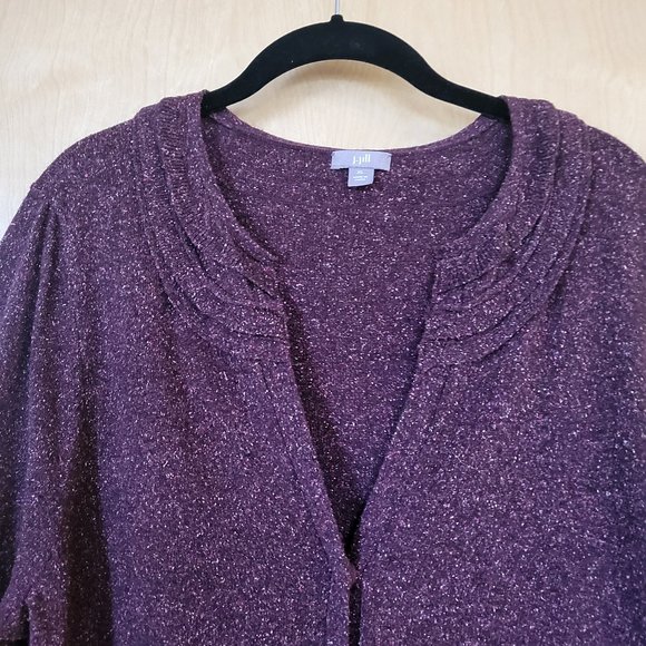 J. Jill Wool Blend Cardigan Sweater Mauve/ Plum Size X-Large - Picture 3 of 12